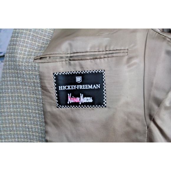 HICKEY FREEMAN Men's Luxurious Sport Coat Silk Wool Beige Tweed Two Button 44 US - Picture 5 of 11
